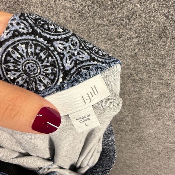 J. Jill Skirt Womne L Large Black Geometric Maxi Long Rayon Pull On Mid Rise - Picture 5 of 7